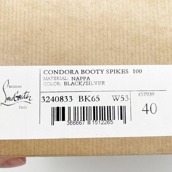 Christian Louboutin Black Condora Booty Spiked Leather Heeled Ankle Boots EU 40 - Picture 15 of 15